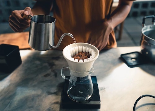Coffee being brewed